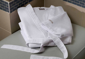 Peignoir de bain en nid d'abeille