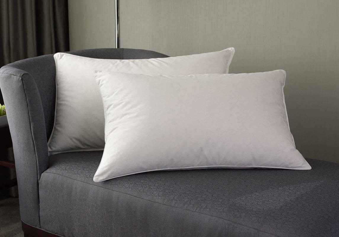 W Hotels Almohada de plumas y plumón – Almohada de felpa de plumas y plumón  de altura alta con funda de algodón a prueba de plumón, soporte medio a